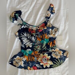 Meraki Floral Print Top Size Medium